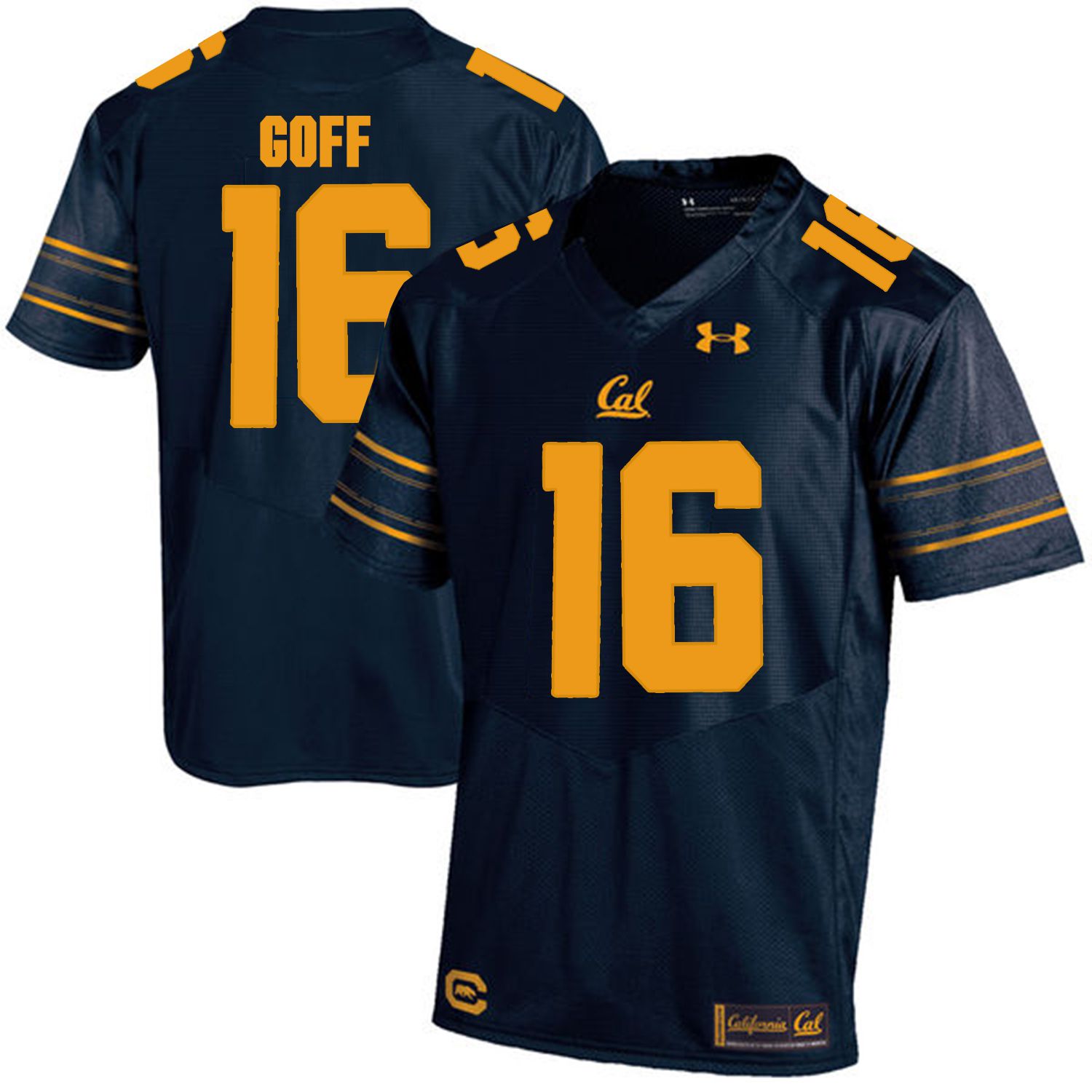 Men California Golden Bears #16 Jared Goff Dark blue Customized NCAA Jerseys1